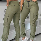 Women's High Waist Slim Cargo Pants