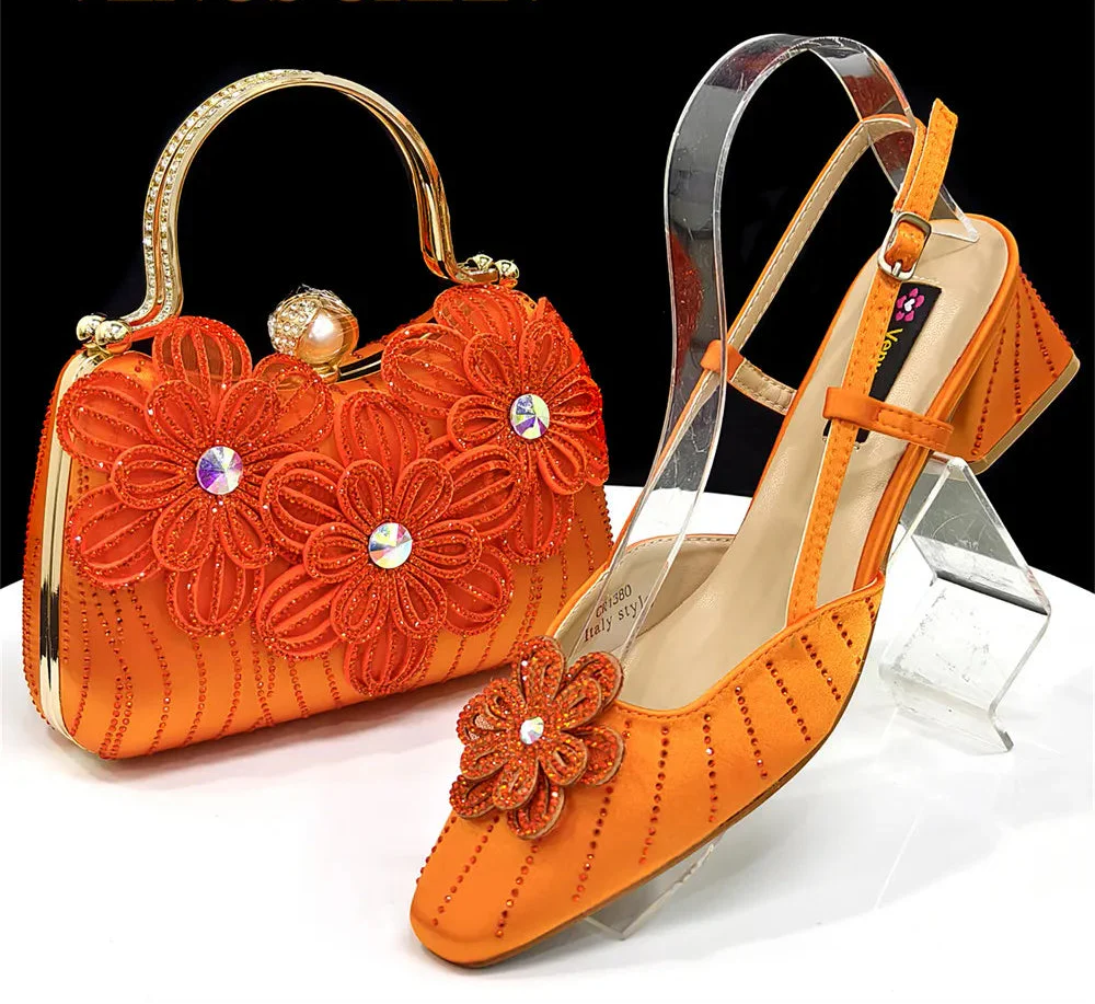 Italian Fashion Women's Elegant Heels & Clutch Bag Set EDS317