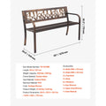 SucceBuy Outdoor Bench Wooden Metal Garden Bench for Outdoors 480 lbs Load Capacity Bench Outdoor Garden Park Bench