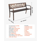 SucceBuy Outdoor Bench Wooden Metal Garden Bench for Outdoors 480 lbs Load Capacity Bench Outdoor Garden Park Bench