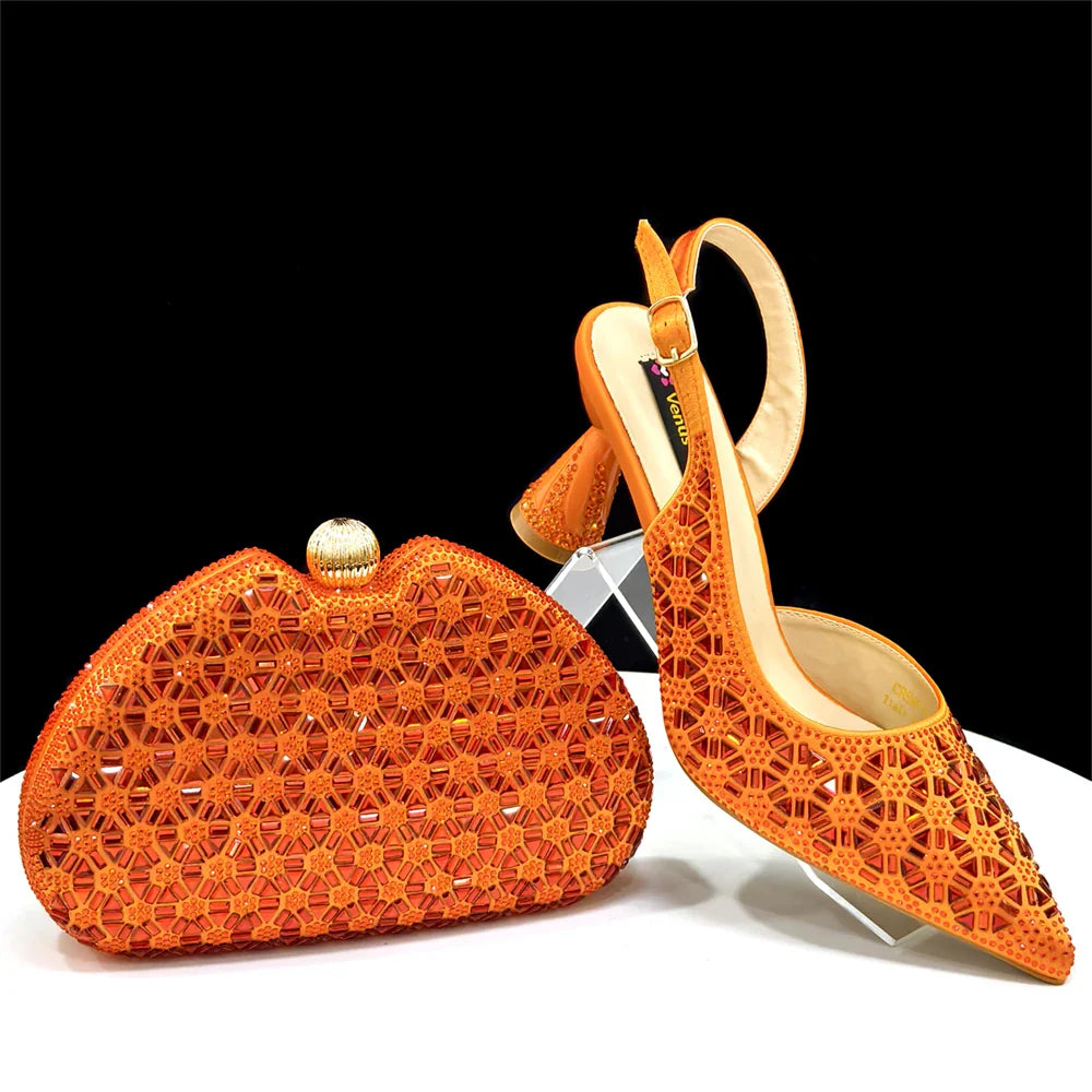 Elegant Italian Design Women's Shoes and Bag Set EDS45