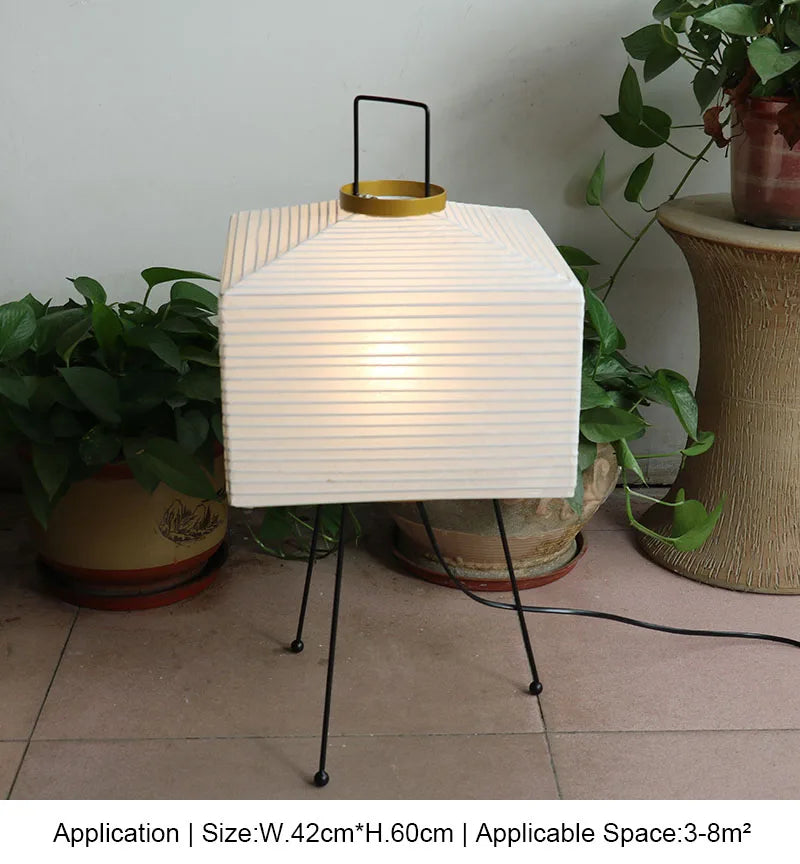 Japanese Creative Tripod Floor Lamp Designer Wabi-sabi Style Bedroom Rice Paper Standing Lights Home Hotel Lighting Decoration