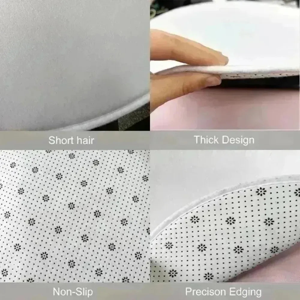 Fantasy Dragon 3D Printed Round Rug Library Dragon Hole Illusion Floor Mat Mystic Gothic Home Decor Round Carpet