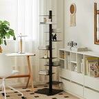 Living Plus Iron Living Room Shelf Simple Storage Floor Ins Creative Multi-layer Rotating Invisible Display Shelf Bookshelf