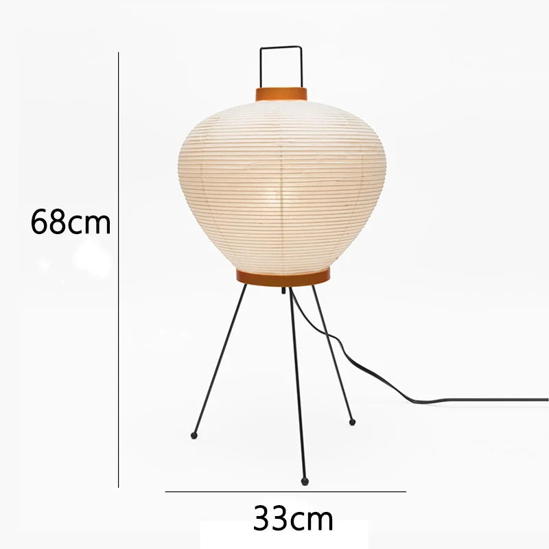 Japanese Creative Tripod Floor Lamp Designer Wabi-sabi Style Bedroom Rice Paper Standing Lights Home Hotel Lighting Decoration