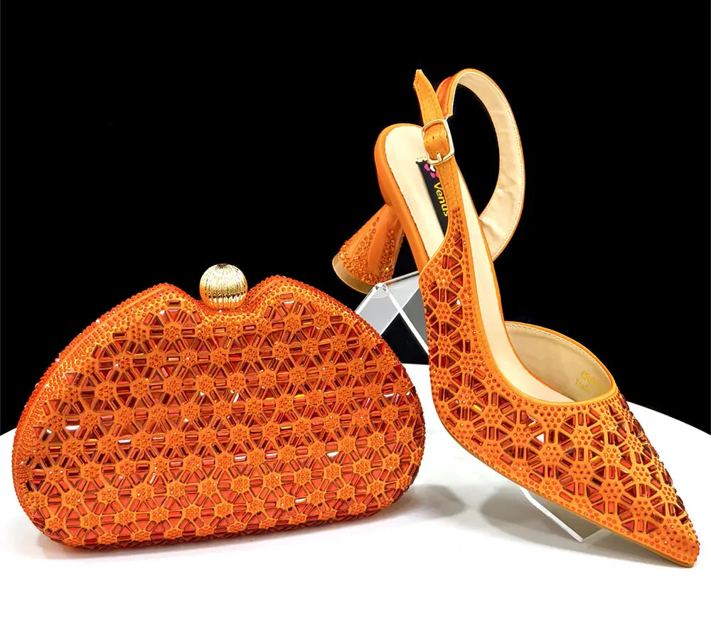 Elegant Italian Design Women's Shoes and Bag Set EDS45