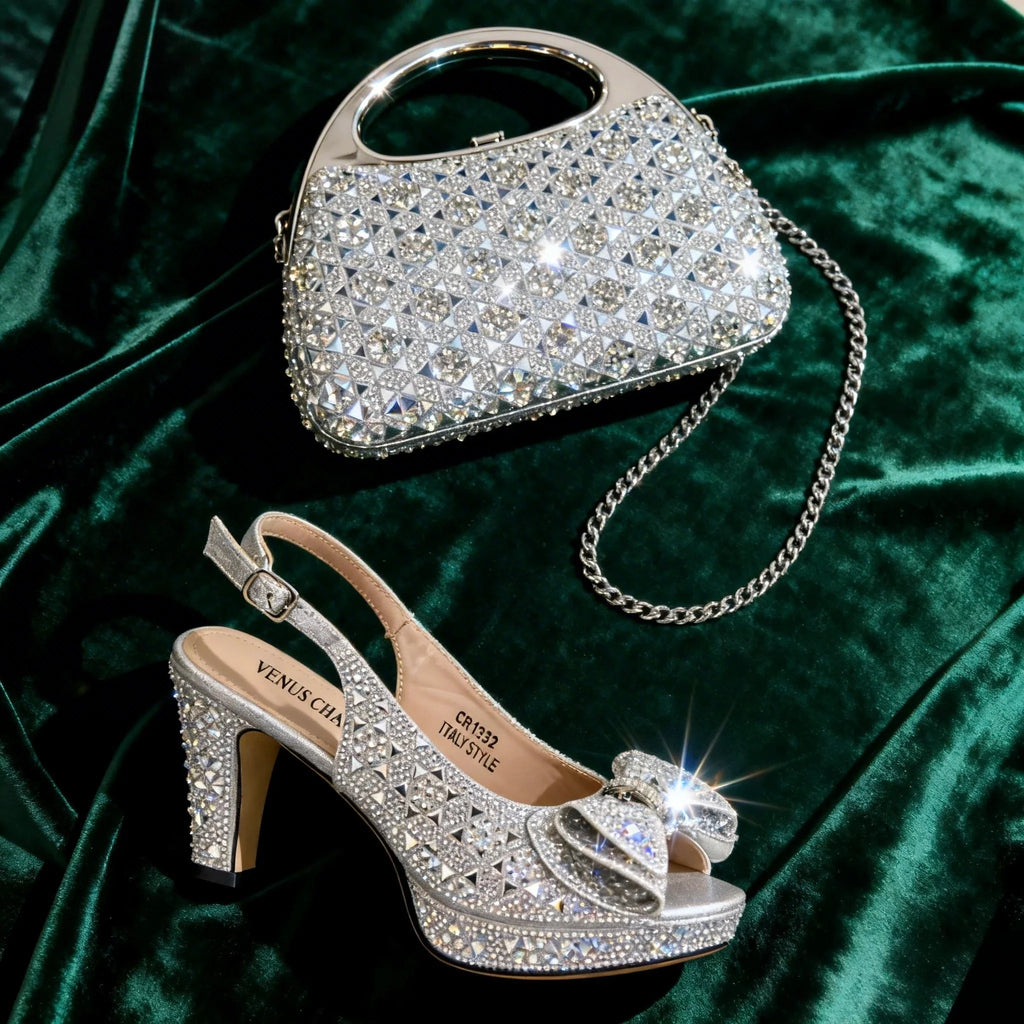 Latest Peep-Toe High Heel and Bag Set EDS40