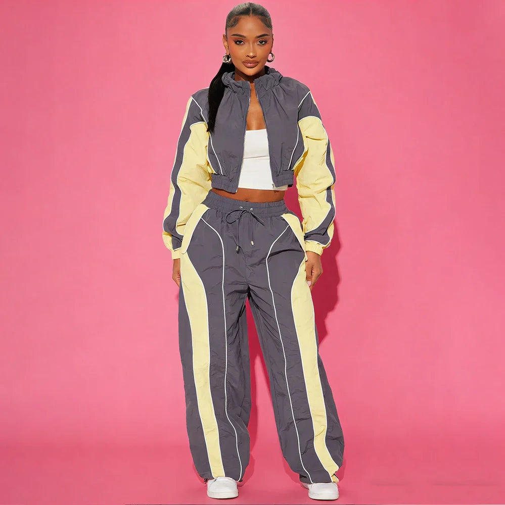 Women's Lightweight Nylon Training Tracksuit Set