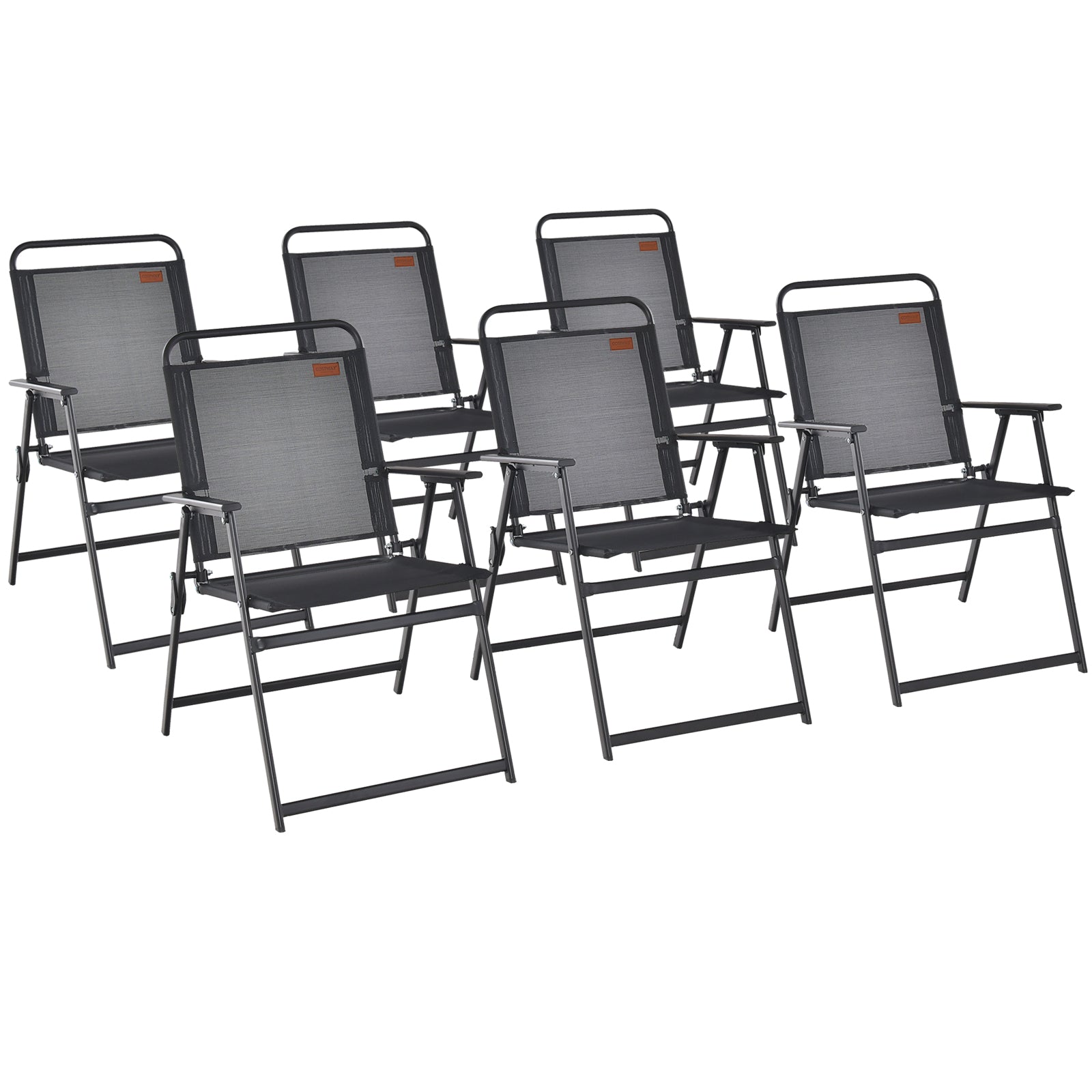 Set of 2/4/6 Outdoor Folding Chairs with Breathable Seat