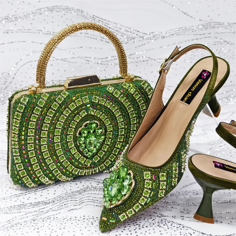 Italian Butter-fly Design Wedding Shoes with Bag Set EDS59