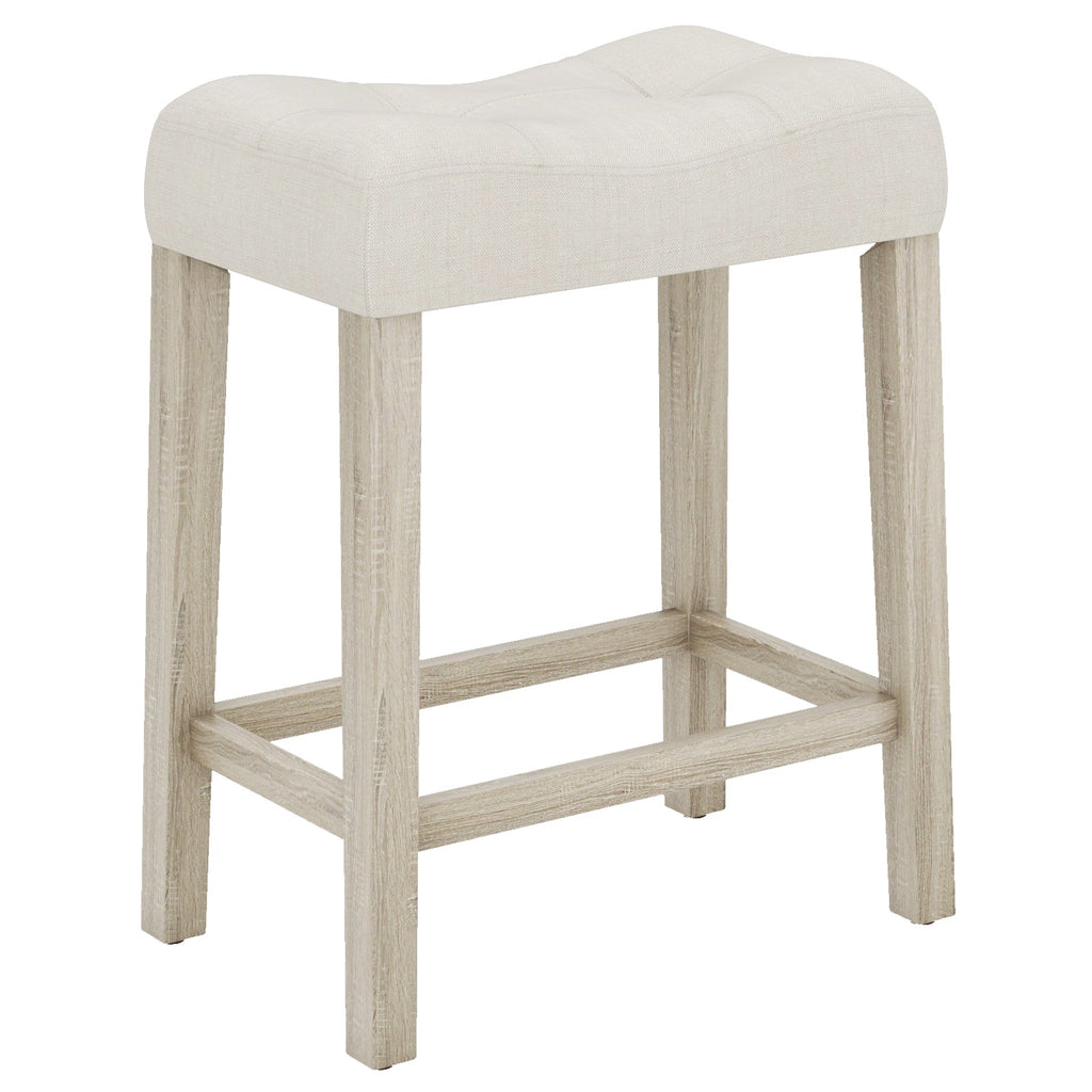 Set of 4 Upholstered Counter Height Bar Stool with Curved Saddle-Seat