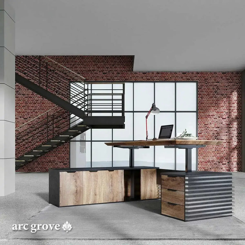 Anderson · L-Shaped Executive Standing Desk, Adjustable Height