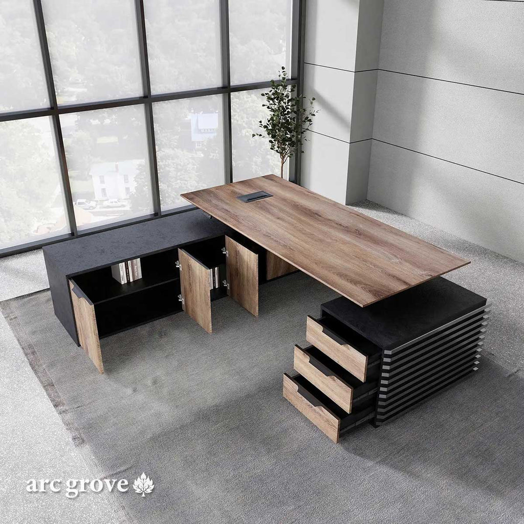 Anderson · L-Shaped Executive Standing Desk, Adjustable Height