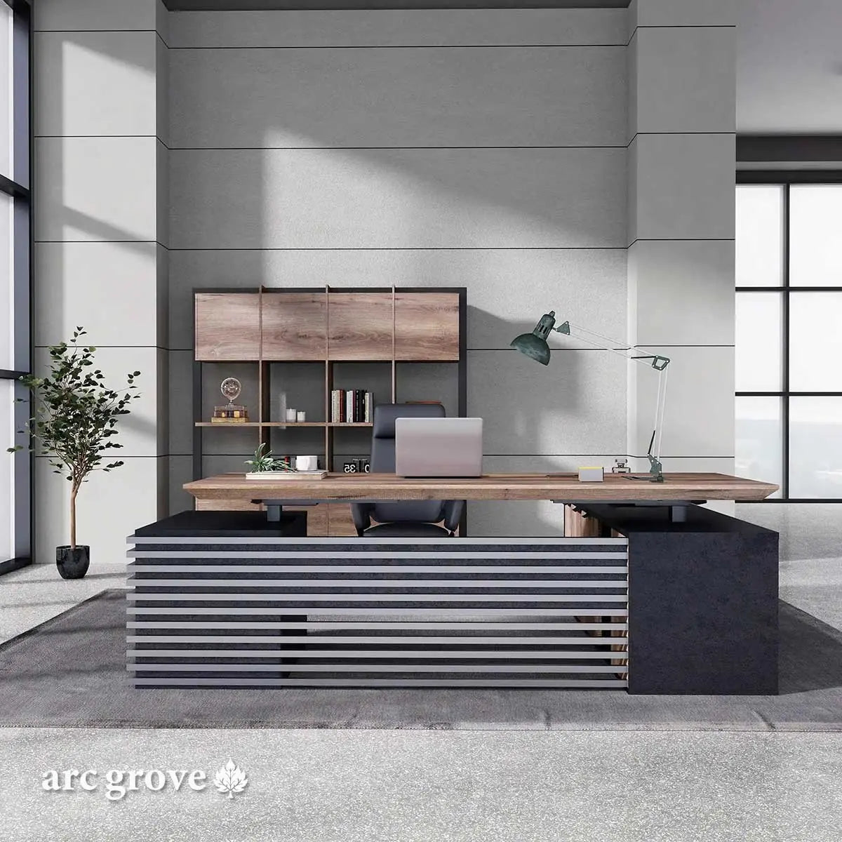 Anderson · L-Shaped Executive Standing Desk, Adjustable Height