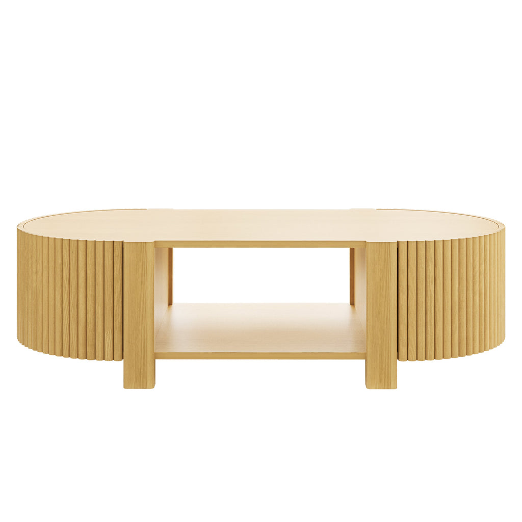 3-Piece Living Room Table Set, 1 Coffee and 2 Side Tables, Solid Wood, 47 in