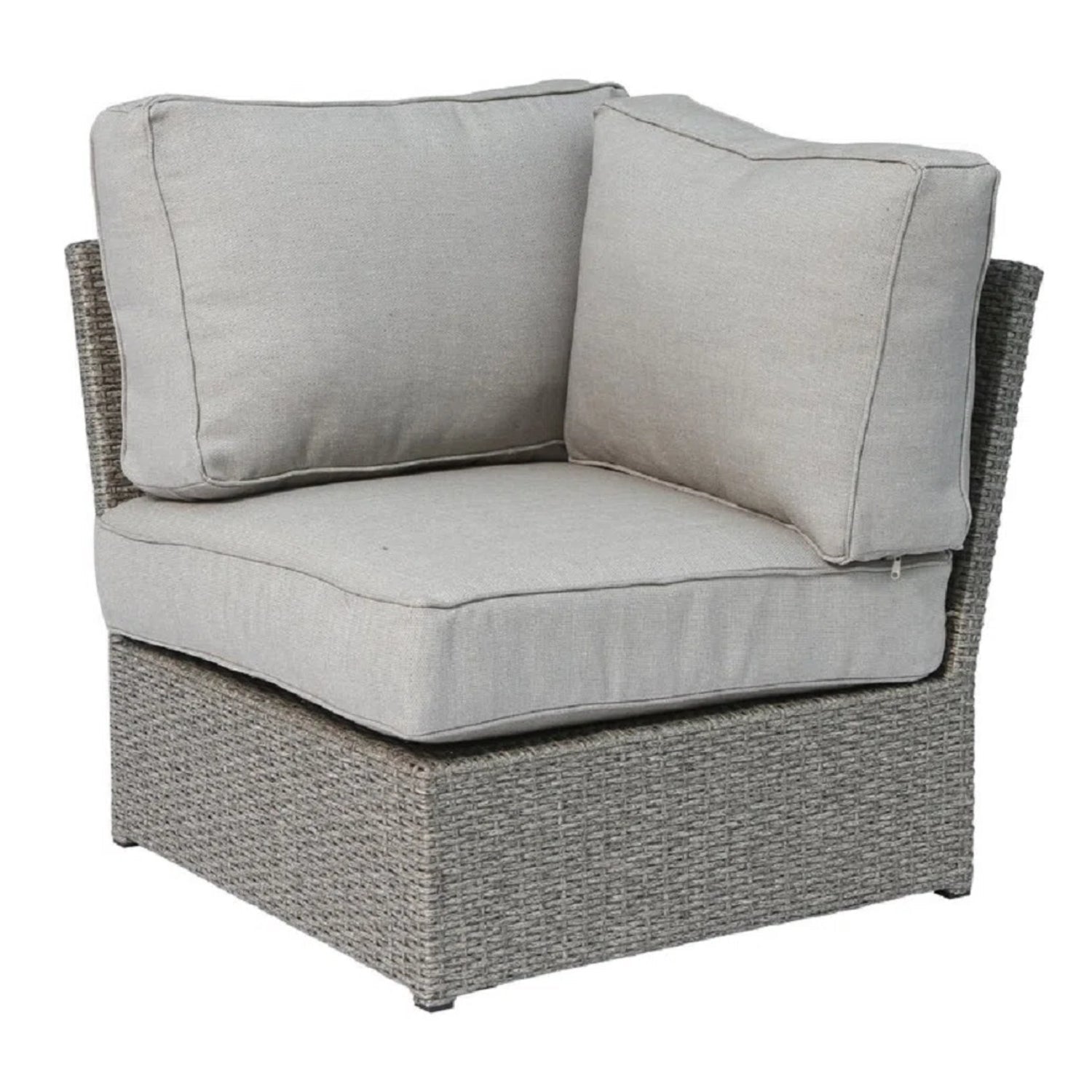 Outdoor Sectional Set HDPE Wicker Gray 8 Piece Seats 6