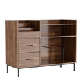 Eco-Friendly Vinyl Record Player Stand With Flip-Top Storage, Media Console With Dual Outlets And Dustproof Drawers