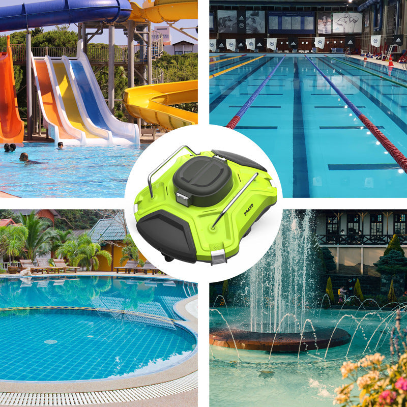 Ofuzzi Cyber 1000 H1 Cordless Robotic Pool Cleaner - Lime Green & Silver | Automatic Above-Ground Pool Vacuum, 90-Min Runtime, Self-Parking Tech