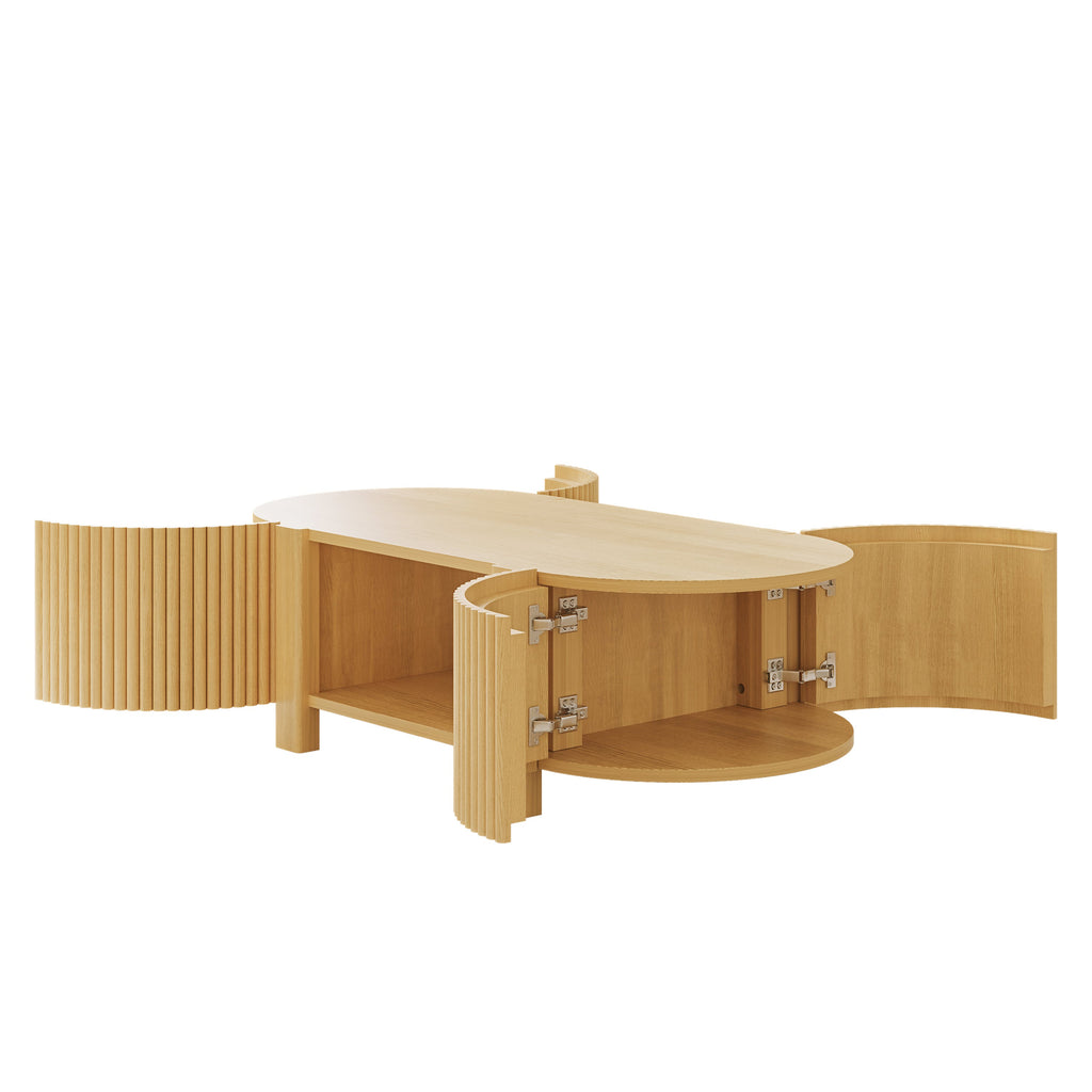 3-Piece Living Room Table Set, 1 Coffee and 2 Side Tables, Solid Wood, 47 in