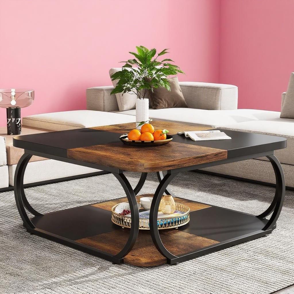 Beautiful Black Brown Wood Coffee Table