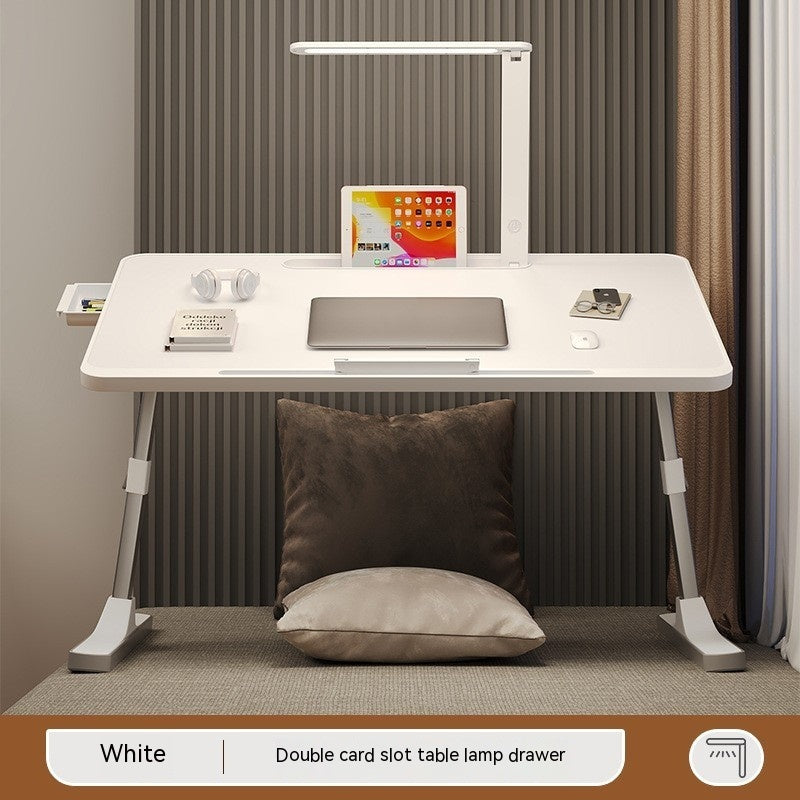 Adjustable Foldable Laptop Bed Desk with Lamp & USB