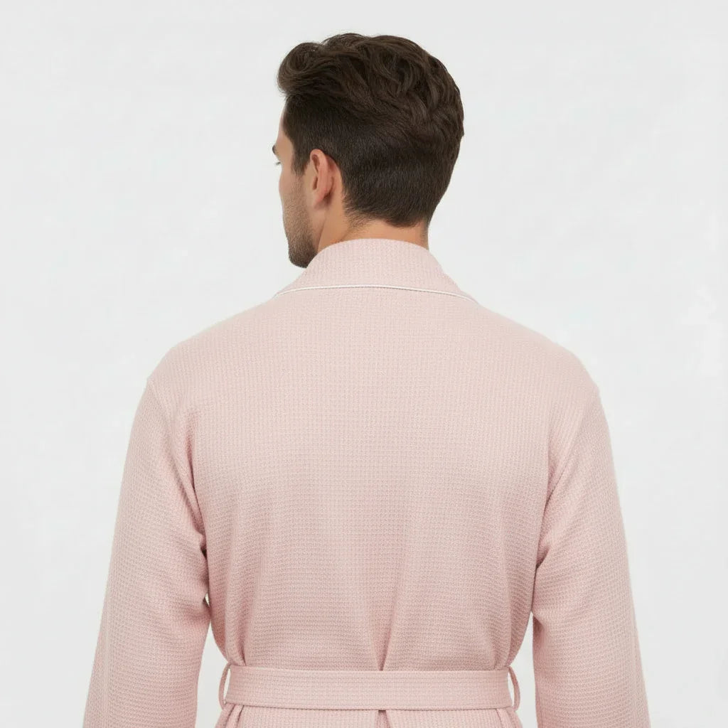 Premium Waffle Piping Robe for Men