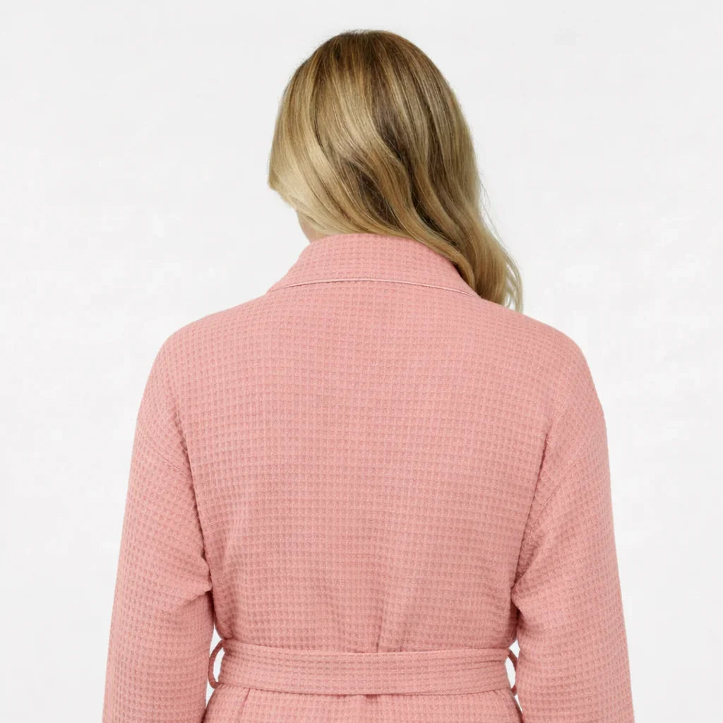 Knee-Length Waffle Robe for Women