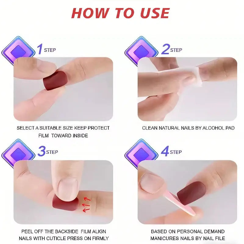 24 PCS Short Circles Press On Nails
