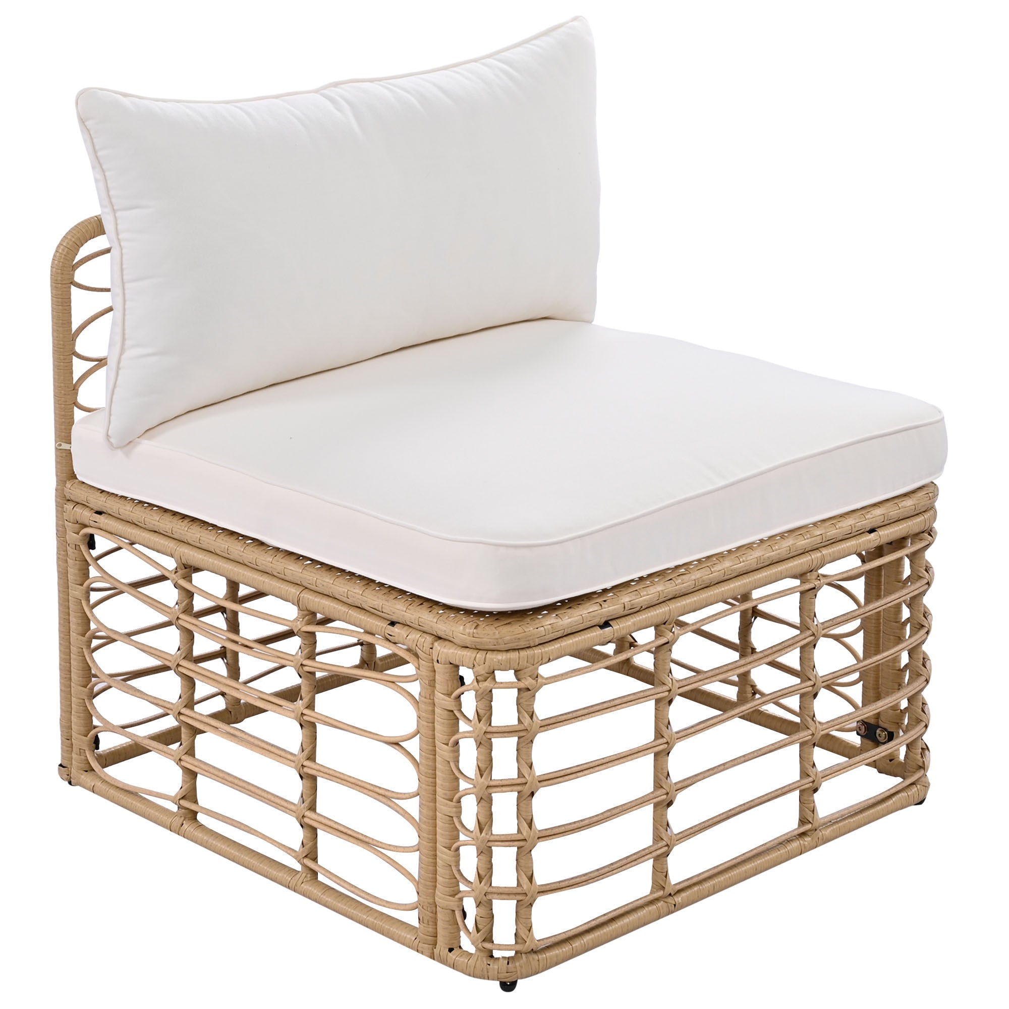 7 Pieces Outdoor Patio Furniture, All-Weather Rattan Sectional Sofa Set with