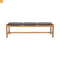 Outdoor Bench Acacia Wood Rustic Teak 3 Seat 61.5in