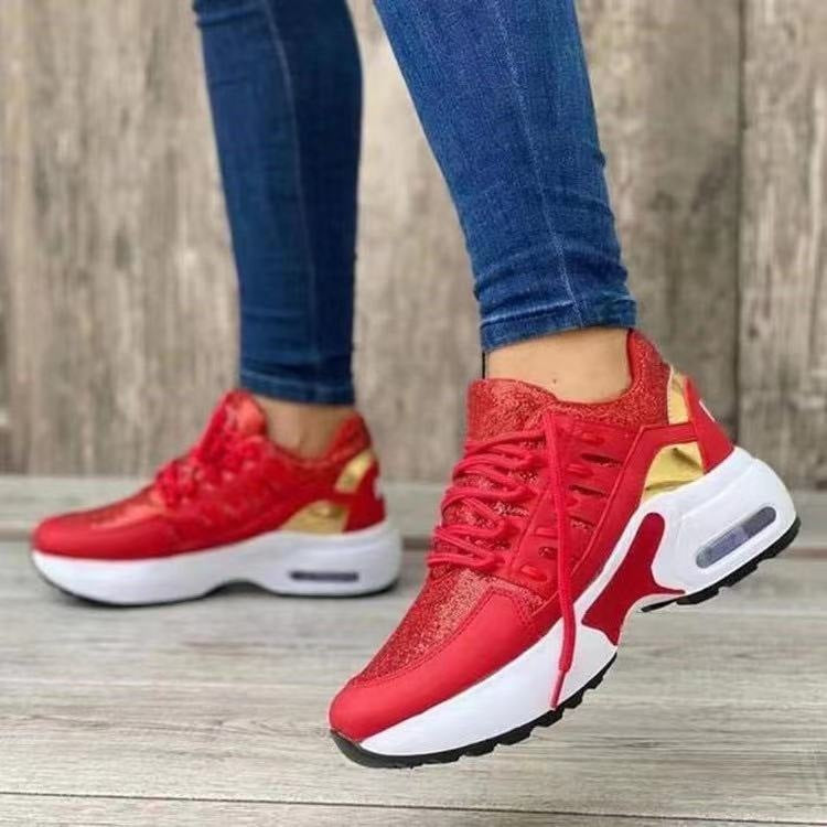 Lace-Up Wedge Sneakers