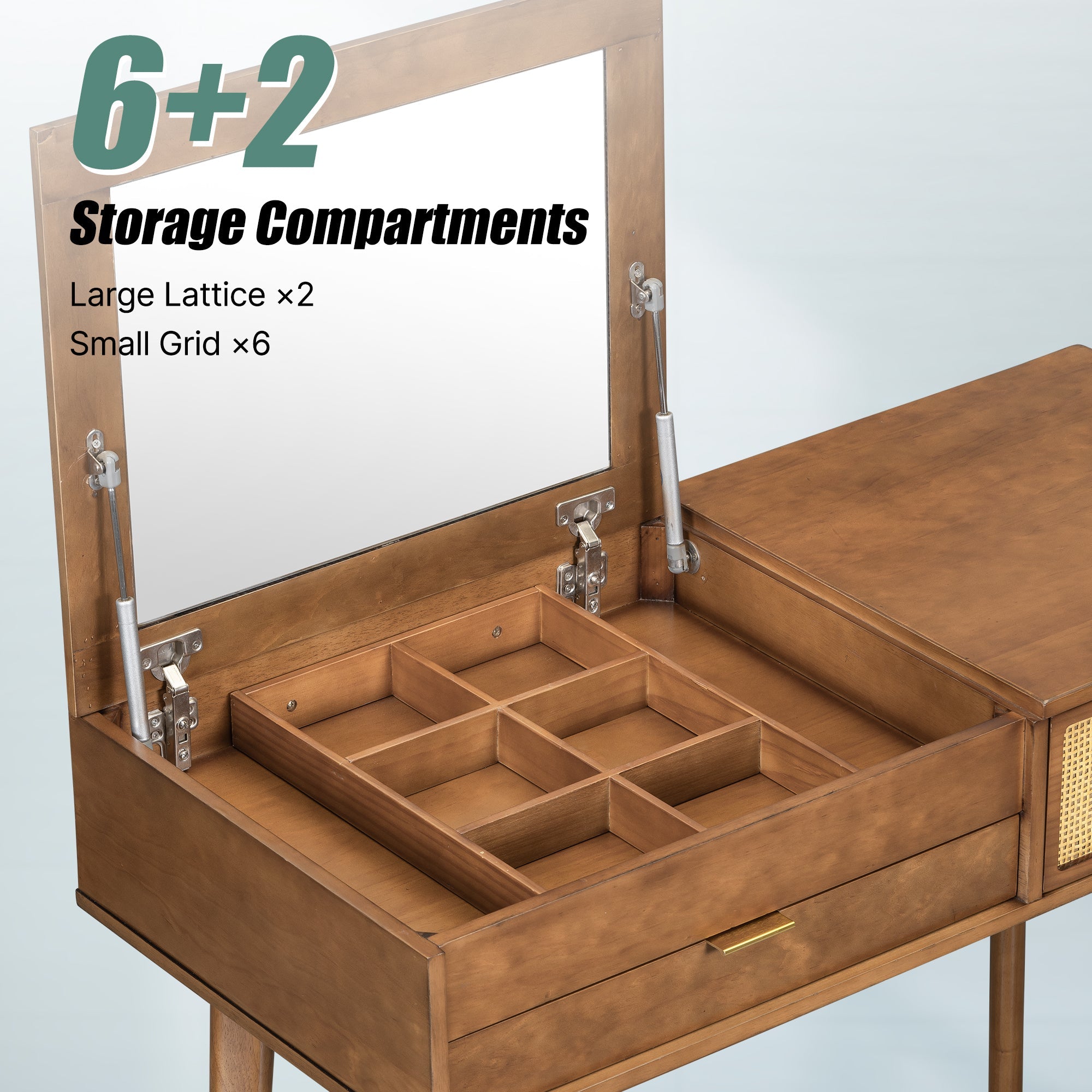 Classic Wood Flip-Top Vanity & Stool Set (43" Width)