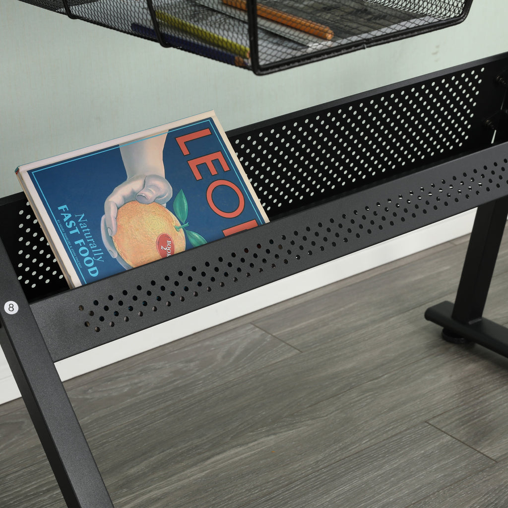 black adjustable tempered glass drafting printing table with chair