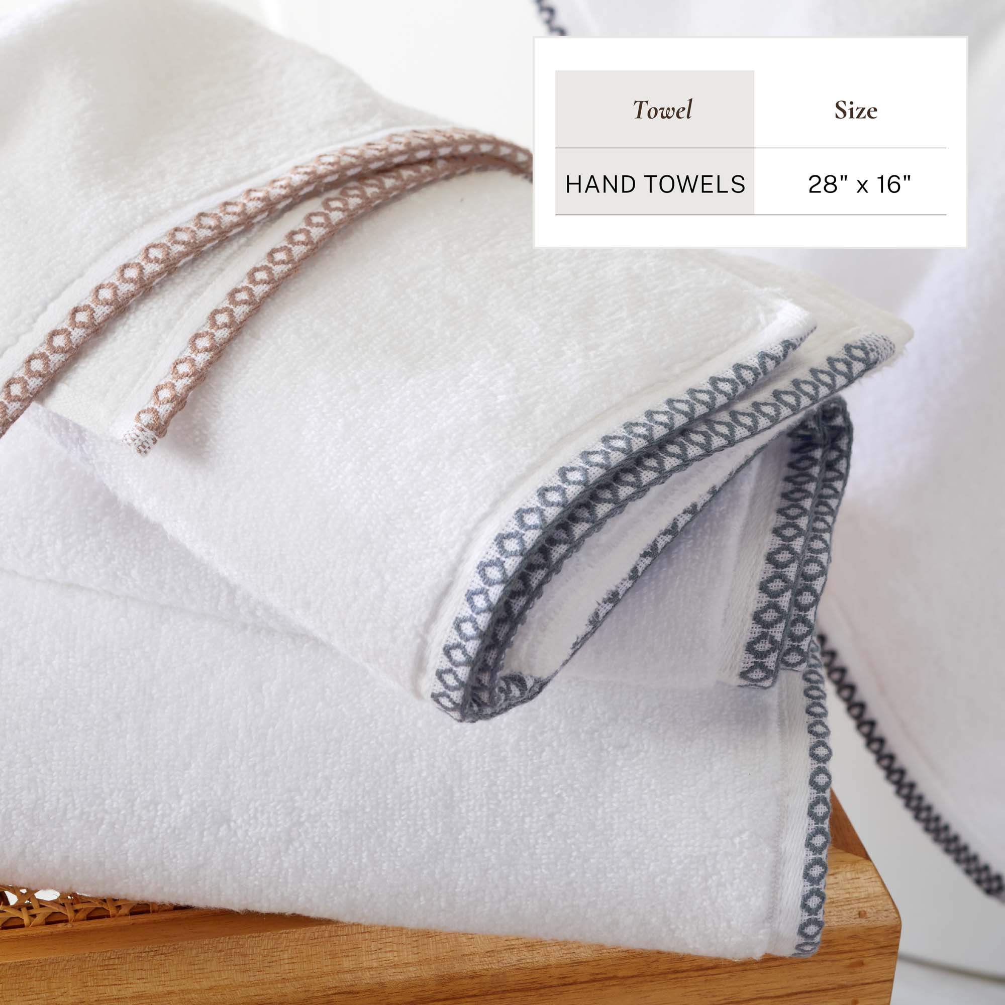 Cotton Border-Stitched 6-Piece Towel Set - Valery Collection