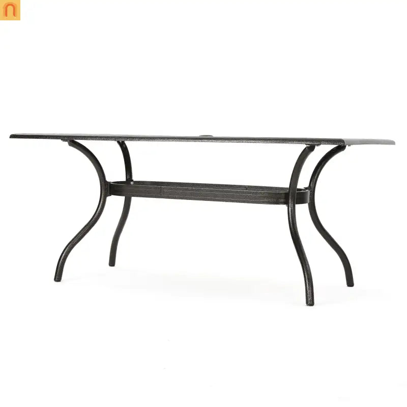 Outdoor Dining Table Cast Aluminum Bronze Floral Lattice 67in
