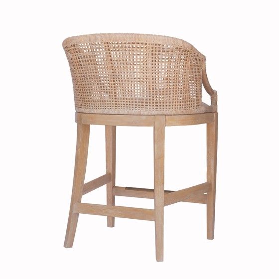 Elegant Rattan Counter or Bar Stool 25-Inch Height - Handcrafted Design for Comfortable Seating