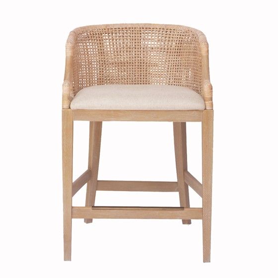Elegant Rattan Counter or Bar Stool 25-Inch Height - Handcrafted Design for Comfortable Seating