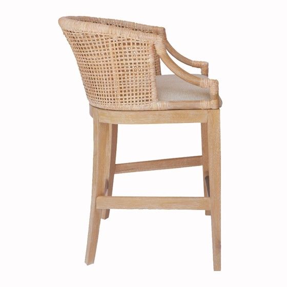 Elegant Rattan Counter or Bar Stool 25-Inch Height - Handcrafted Design for Comfortable Seating