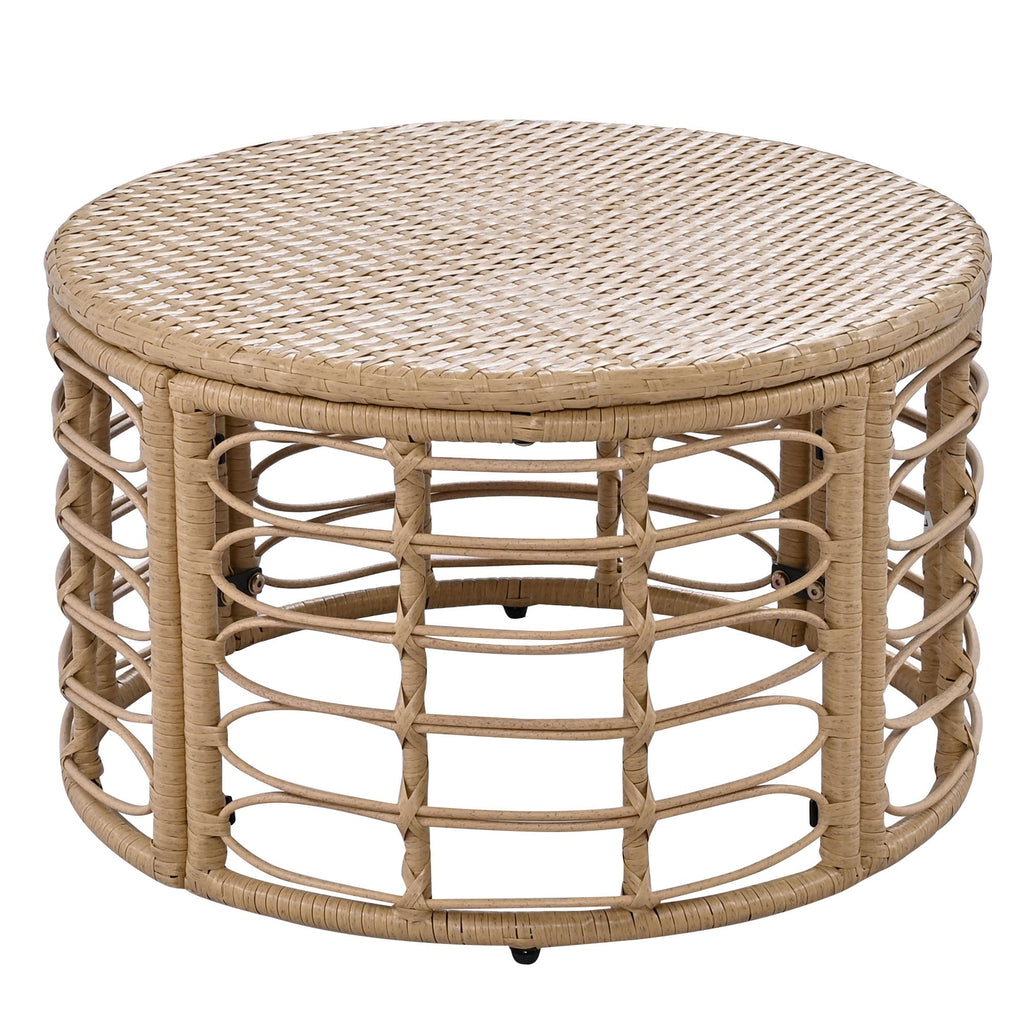 7 Pieces Outdoor Patio Furniture, All-Weather Rattan Sectional Sofa Set with