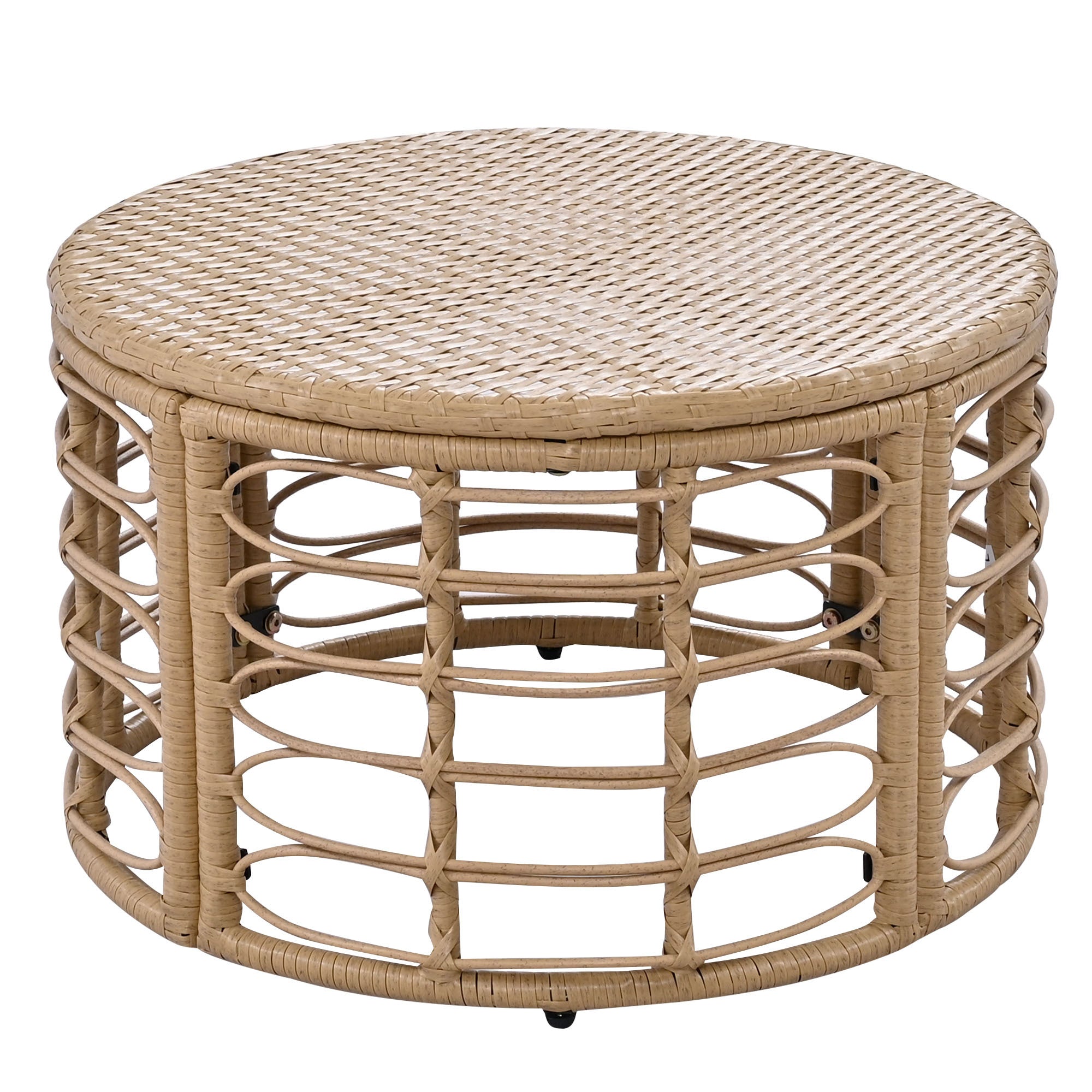 7 Pieces Outdoor Patio Furniture, All-Weather Rattan Sectional Sofa Set with