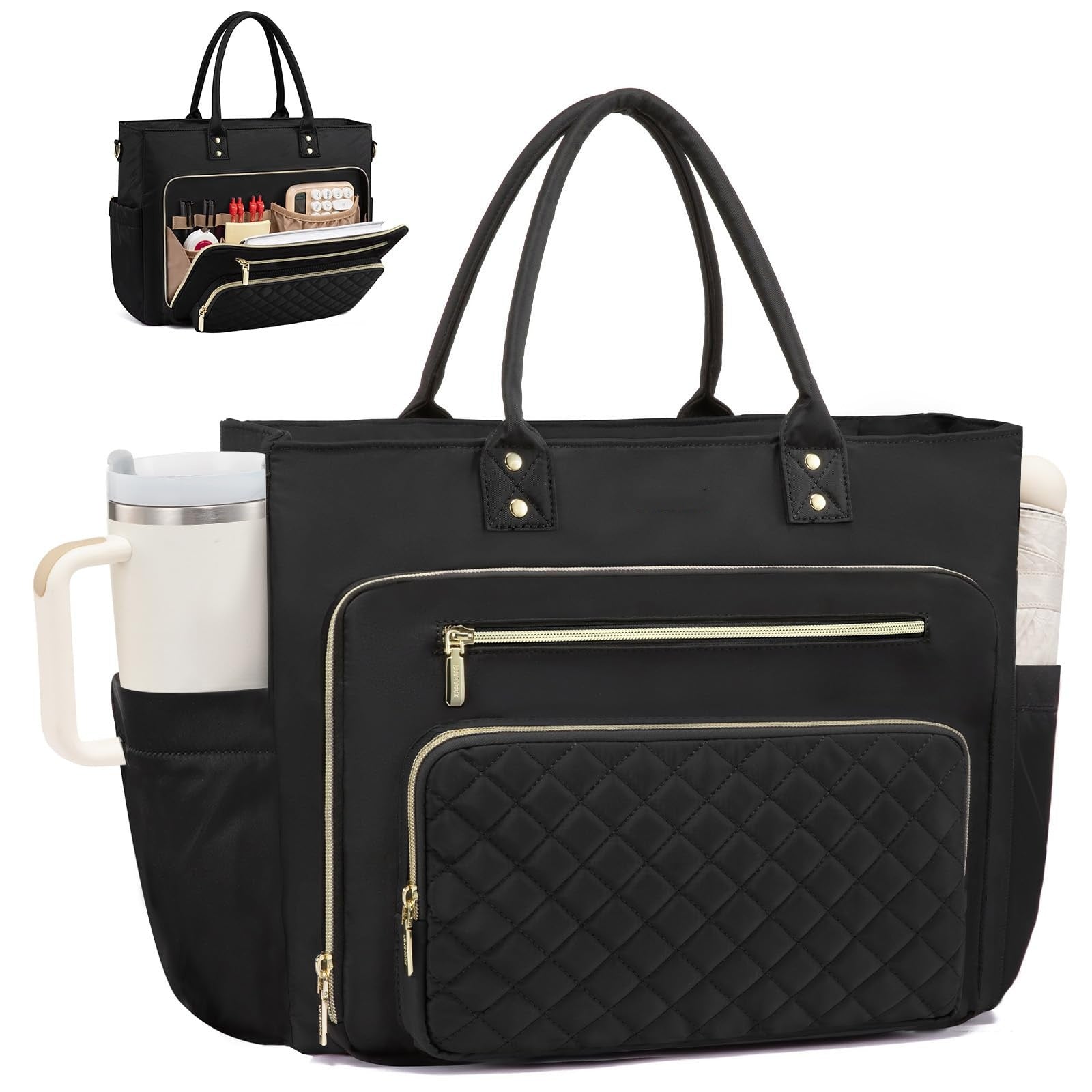 Womens Travel Work Bag With A Large Cup Holder