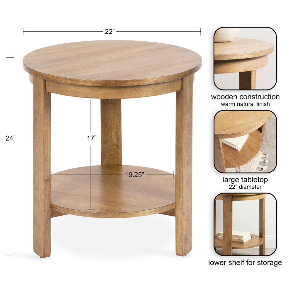 Foxford Round Wood Side Table