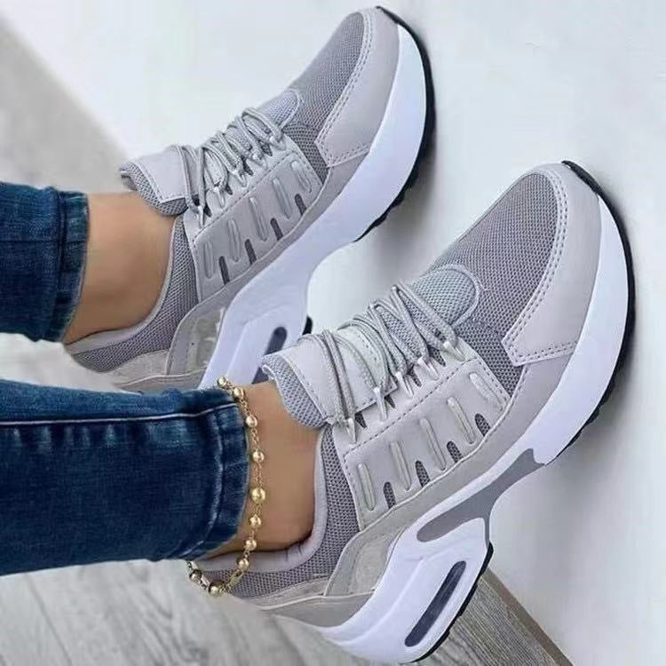 Lace-Up Wedge Sneakers