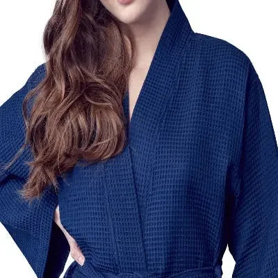 Knee-Length Waffle Robe for Women