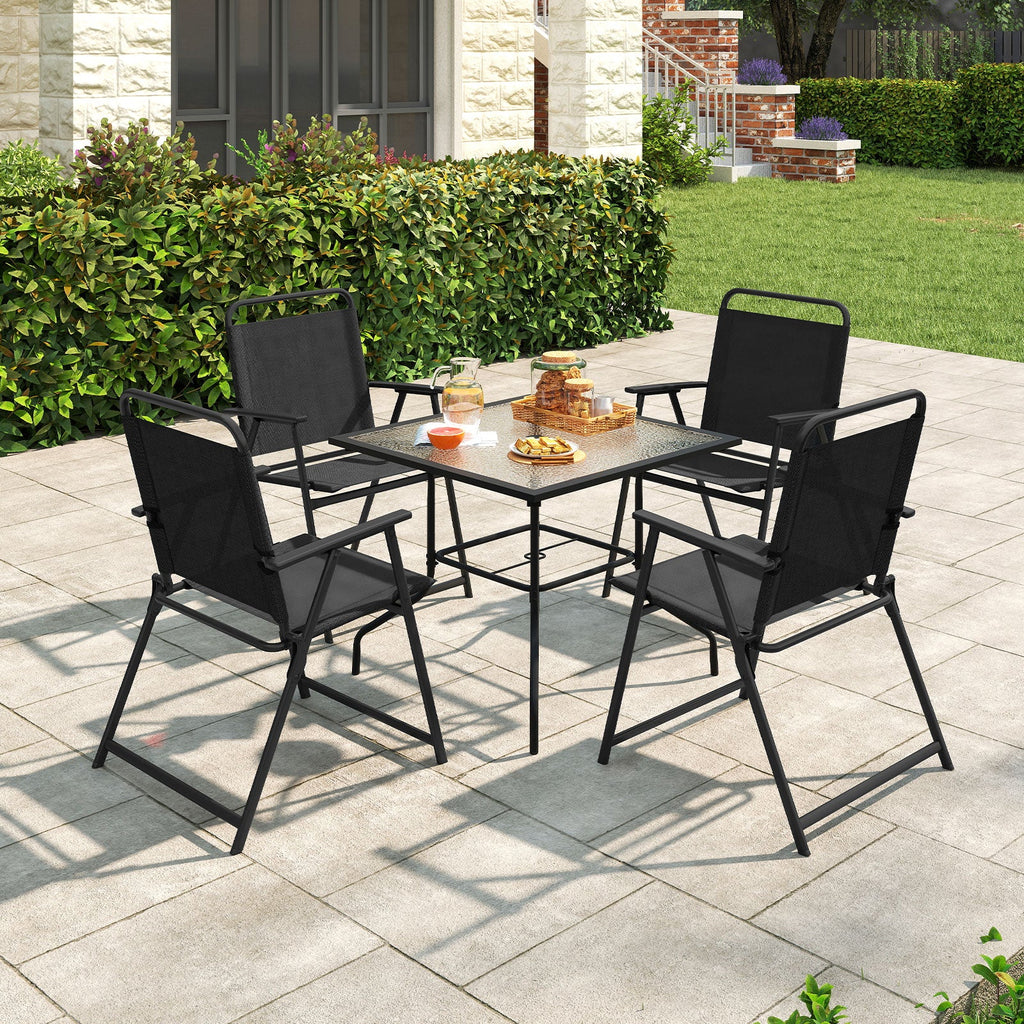 Set of 2/4/6 Outdoor Folding Chairs with Breathable Seat