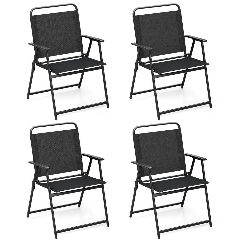 Set of 2/4/6 Outdoor Folding Chairs with Breathable Seat