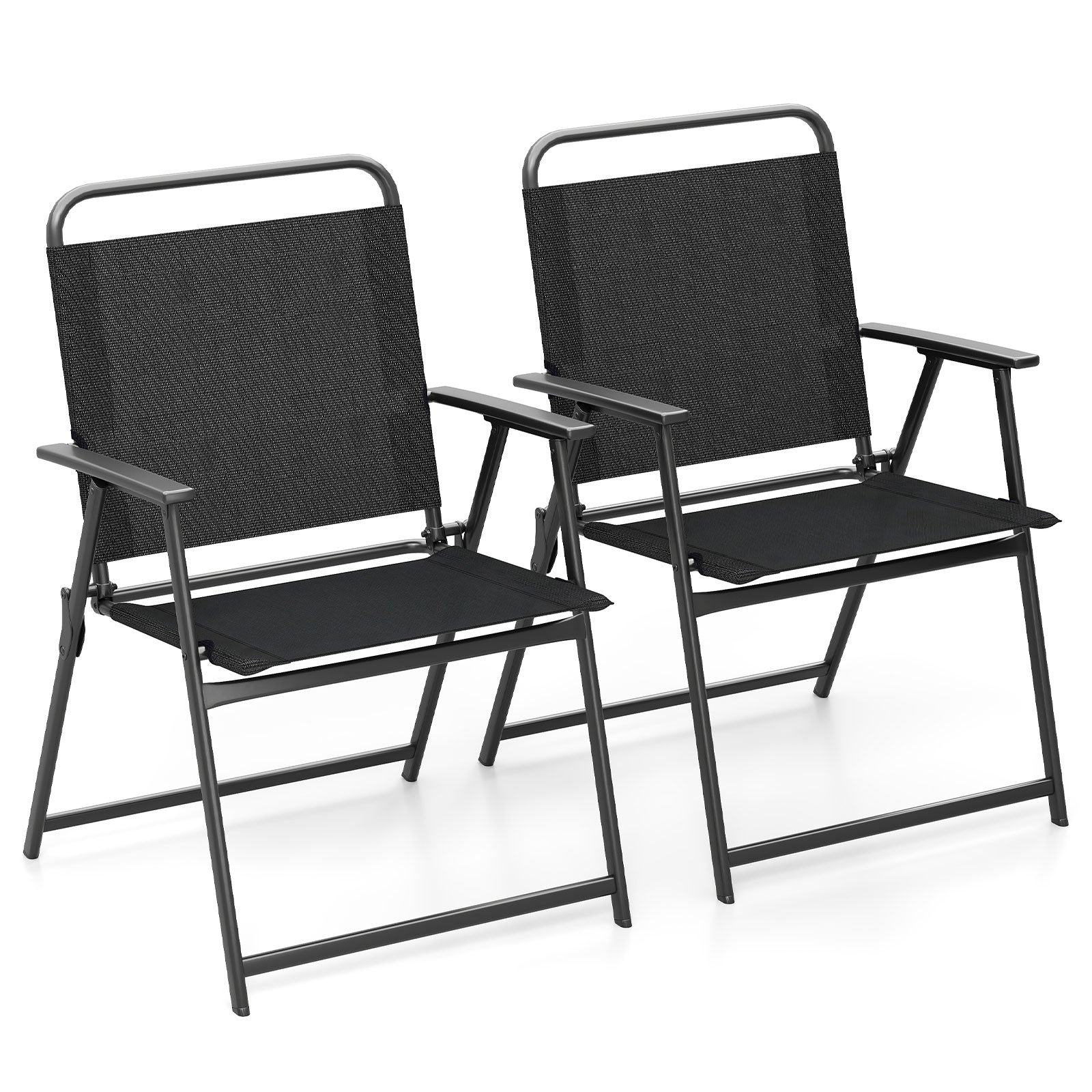 Set of 2/4/6 Outdoor Folding Chairs with Breathable Seat