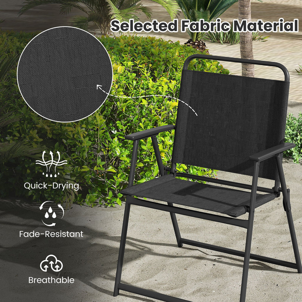 Set of 2/4/6 Outdoor Folding Chairs with Breathable Seat