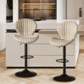 Quilted Cream Velvet Bar Stools with Ultimate Comfort