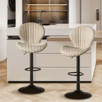 Quilted Cream Velvet Bar Stools with Ultimate Comfort